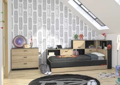 Jugendbett mit Bettkasten und Stauraum Erwan | 90 x 200 cm | Châtaignier-design