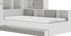 Jugendbett mit Stauraum Erwan | 90 x 200 cm | Design Grey Moon