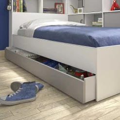 Jugendbett mit Stauraum Erwan | 90 x 200 cm | Design Grey Moon
