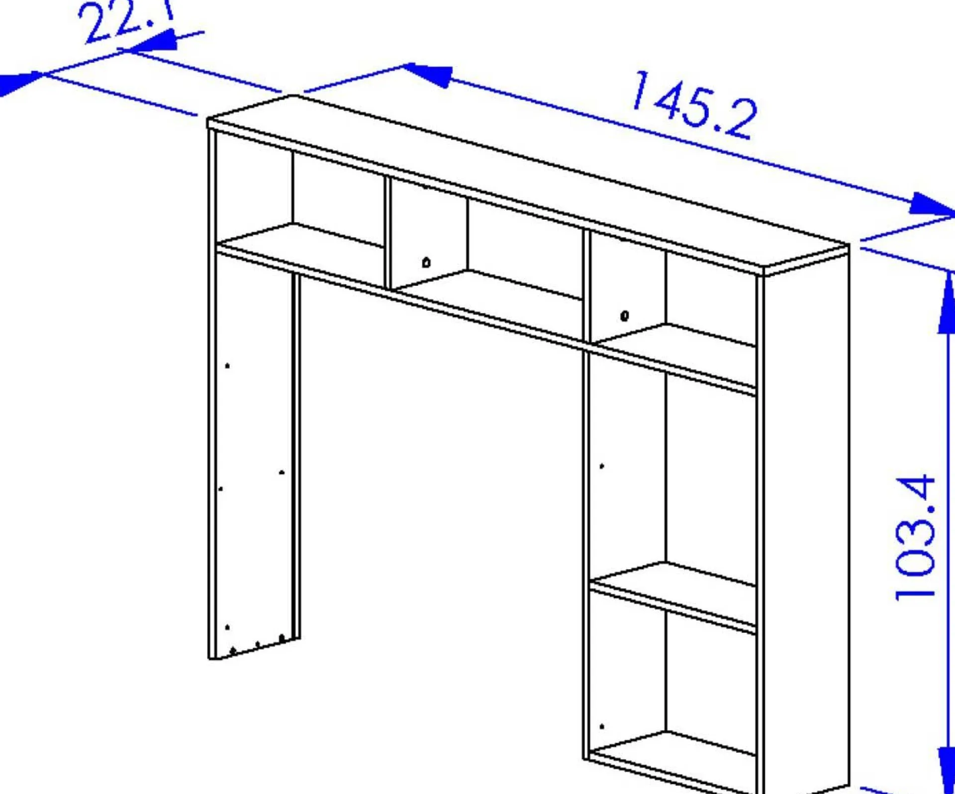 Kinder Gautier - Gami Jugendzimmer Nael: Bett 90x200 mit Lattenrost, Kommode, Nachttisch, Wandregal - Eiche Dekor/schwarz