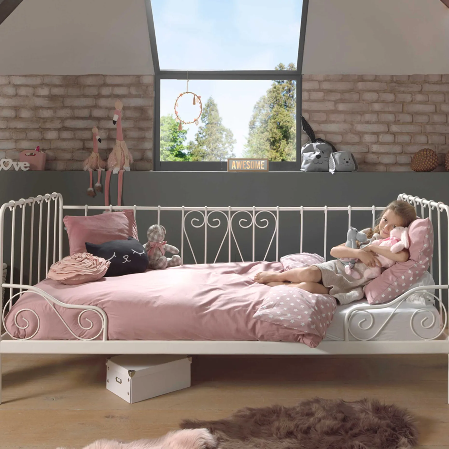 Kabinenbett Alice 90x200 cm Metall - weiß