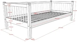 Kabinenbett Forrest 90x200 cm mit Bettgitter - Buche