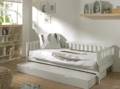 Kabinenbett Friedrich 90x200 mit Bettkasten Kiefer - weiß