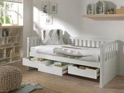Kabinenbett Friedrich 90x200 mit 3 Schubladen Kiefer - weiß