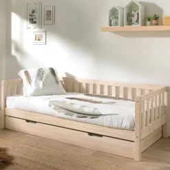 Kabinenbett Friedrich | 211,2 x 98,2 x 68 cm | Mit Bettkasten | Milky Pine Design