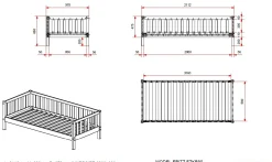 Kabinenbett Friedrich | 211,2 x 98,2 x 68 cm | Mit Bettkasten | Milky Pine Design