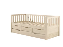 Kabinenbett Friedrich | 211,2 x 98,2 x 68 cm | 3 Schubkästen, Bettkasten | Milky Pine Design