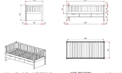 Kabinenbett Friedrich | 211,2 x 98,2 x 68 cm | 3 Schubkästen, Bettkasten | Milky Pine Design