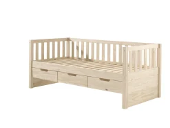 Kabinenbett Friedrich | 211,2 x 98,2 x 68 cm | 3 Schubkästen, Bettkasten | Milky Pine Design