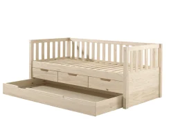 Kabinenbett Friedrich | 211,2 x 98,2 x 68 cm | 3 Schubkästen, Bettkasten | Milky Pine Design