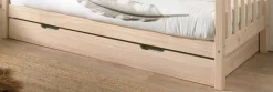 Kabinenbett Maggie - mit 3 Stauraumschubladen und Bettkasten - 90 x 200 - Kiefer massiv - Kiefer milchig