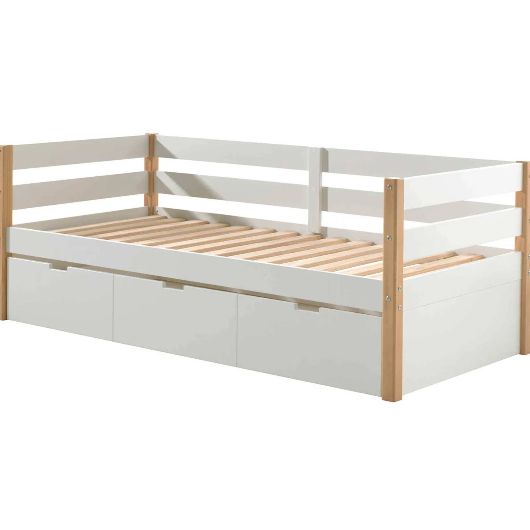 Kabinenbett Maggie 90 x 200 mit Bettkasten Kiefer - weiß