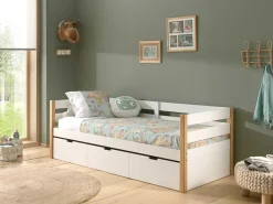 Kabinenbett Maggie 90 x 200 mit Bettkasten Kiefer - weiß