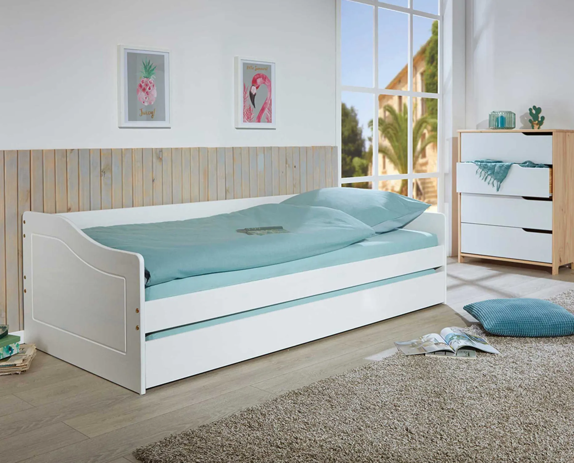 Kabinenbett Malz mit Bettschublade - weiß