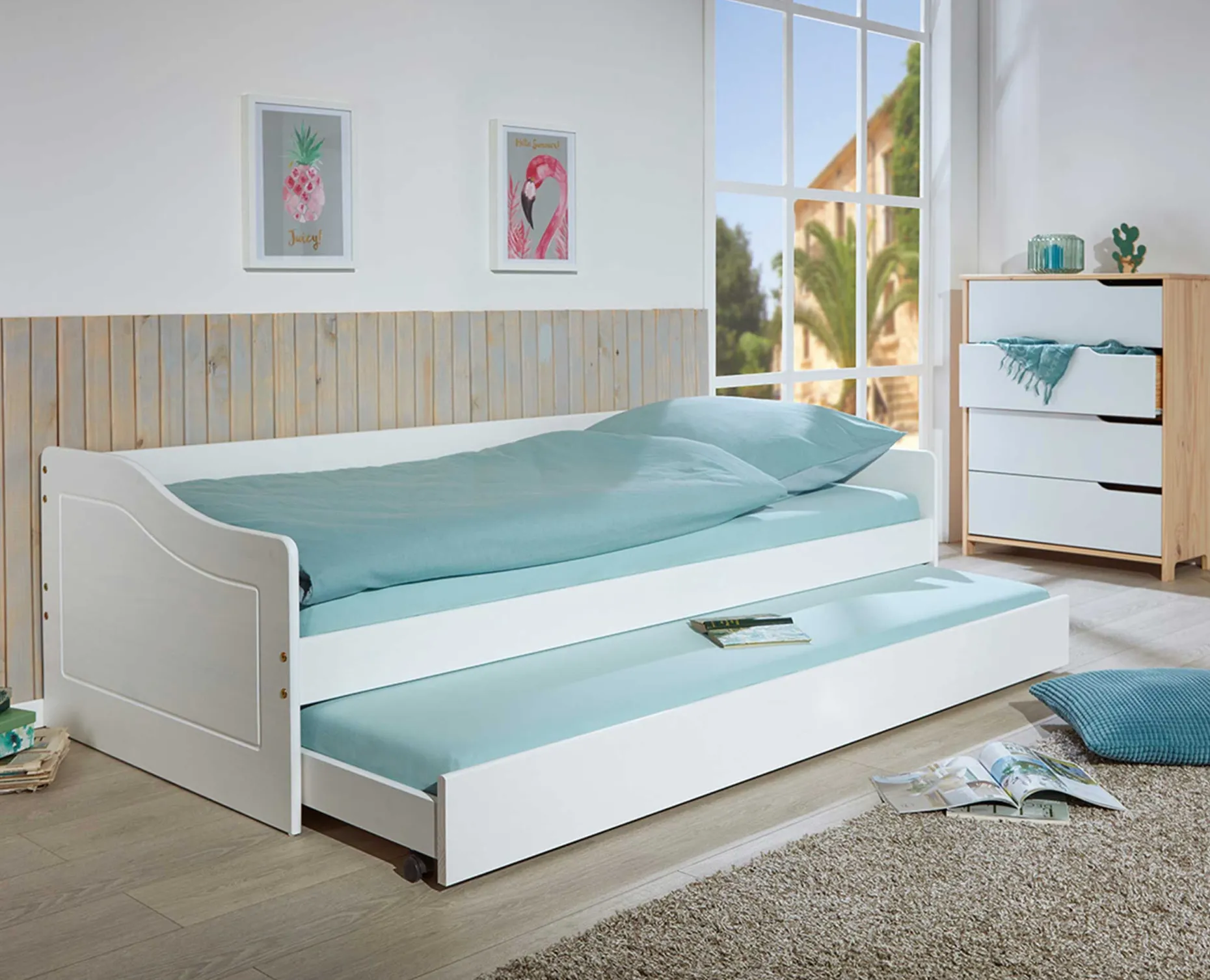 Kabinenbett Malz mit Bettschublade - weiß