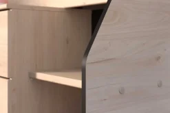 Kabinenbett Milky mit Schreibtisch und Schubladen - schwarz/gelb