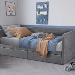 Kabinenbett Parma - 90x200cm - mit 2 Schubladen - grau