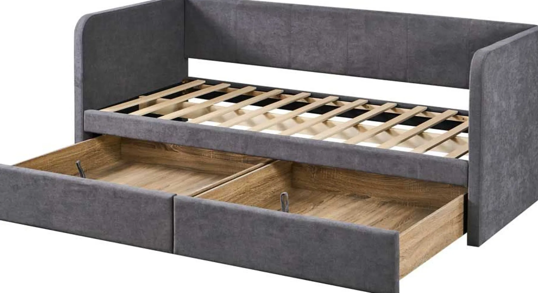 Kabinenbett Parma - 90x200cm - mit 2 Schubladen - grau