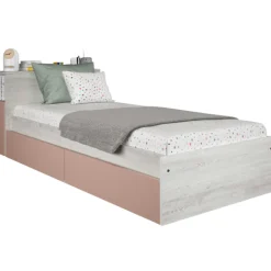 Kazim Einzelbett 90x190 cm-pine/pink