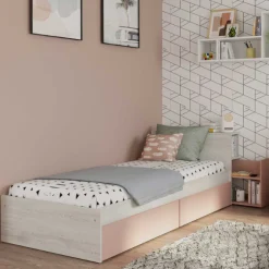 Kazim Einzelbett 90x190 cm-pine/pink