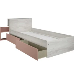 Kazim Einzelbett 90x190 cm-pine/pink