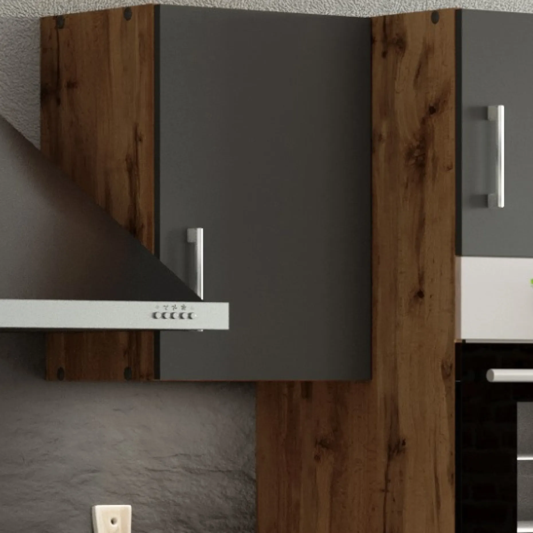 Küchenhängeschrank Sorrella 40cm 1 Tür - anthrazit/eiche