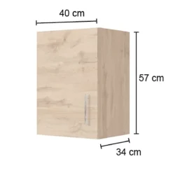 Küchenhängeschrank Sorrella 40cm 1 Tür - anthrazit/eiche
