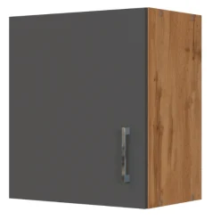 Küchenhängeschrank Sorrella 50cm 1 Tür - Anthrazit/Eiche