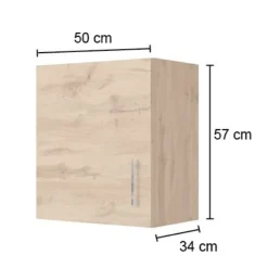 Küchenhängeschrank Sorrella 50cm 1 Tür - Anthrazit/Eiche