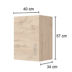 Küchenhängeschrank Sorrella 40cm 1 Tür - weiß/Eiche