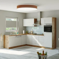 Küchenhängeschrank Sorrella 110cm mit 2 Flügeltüren - weiß/Eiche