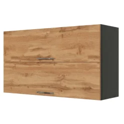 Küchenhängeschrank Sorrella 100cm mit 2 Flügeltüren - Eiche/Graphit