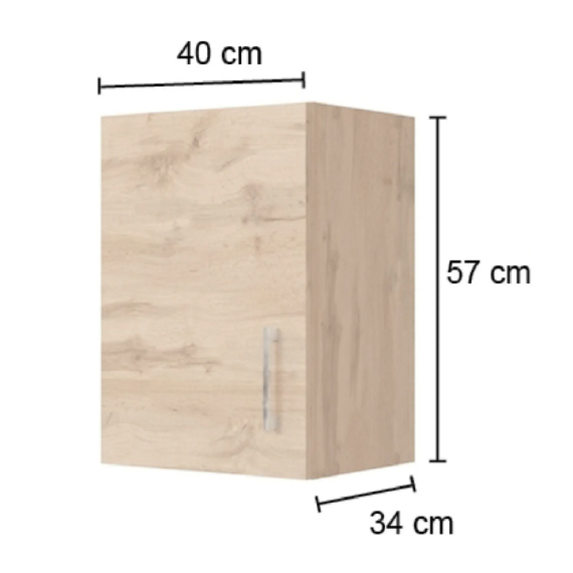 Held Küchenhängeschrank Sorrella 40cm 1 Tür - Eiche/Graphit