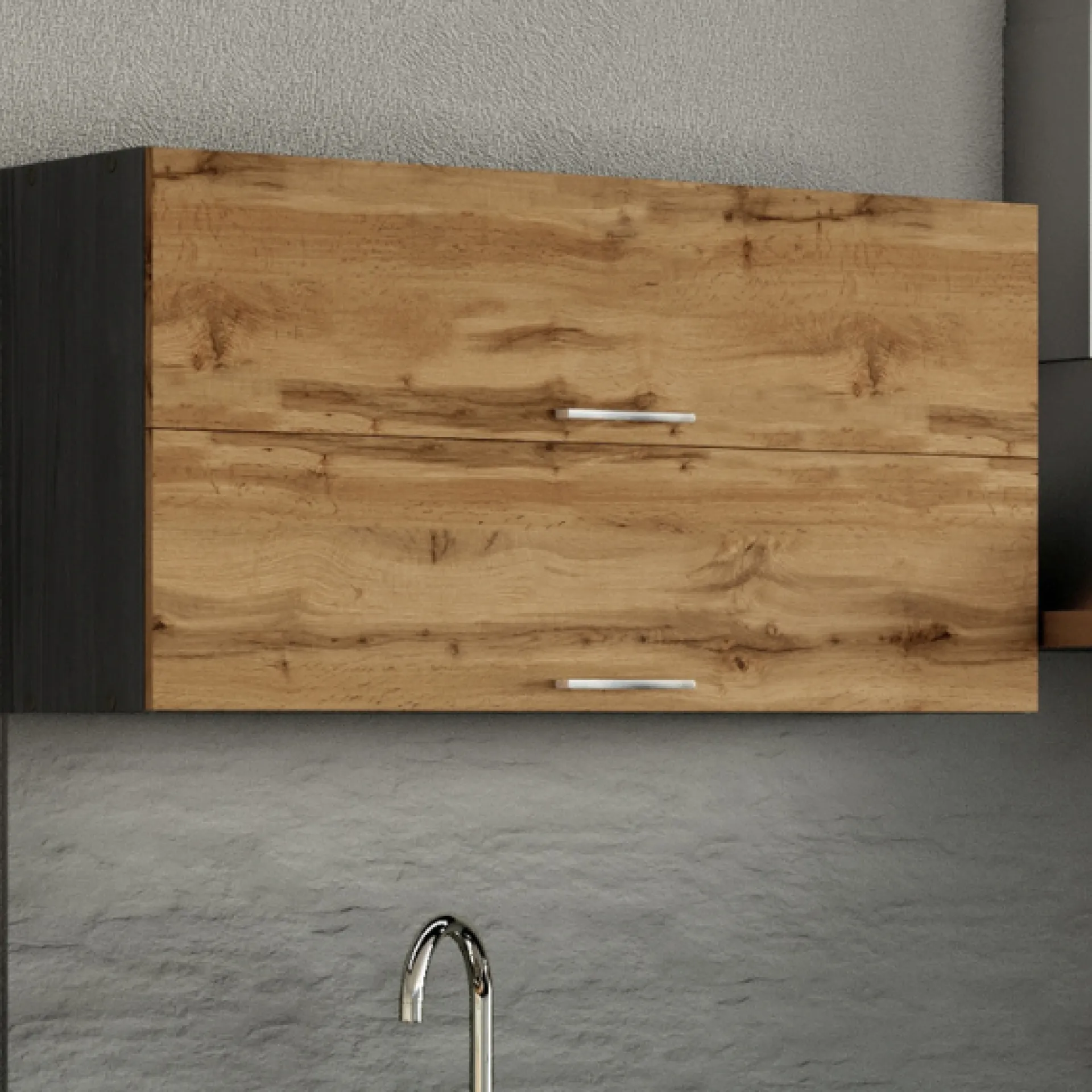 Held Küchenhängeschrank Sorrella 110cm mit 2 Flügeltüren - Eiche/Graphit