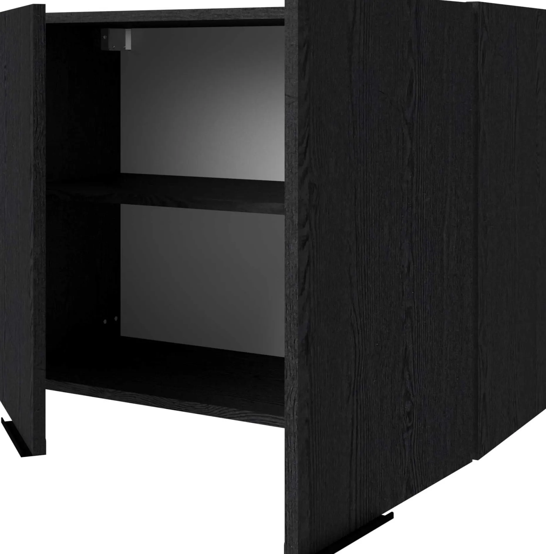 Küchenoberschrank Anna - 80x36x58cm - 2 Türen - Eiche schwarz Dekor