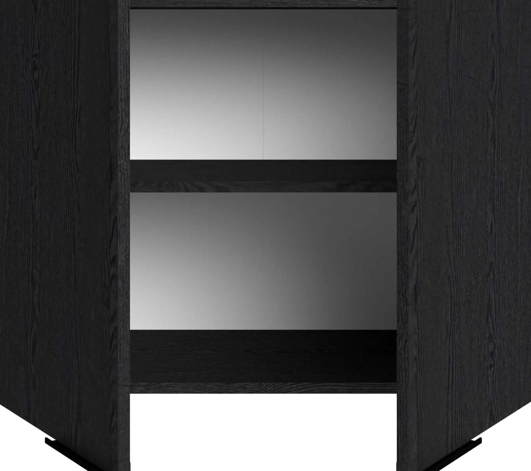 Küchenoberschrank Anna - 80x36x58cm - 2 Türen - Eiche schwarz Dekor