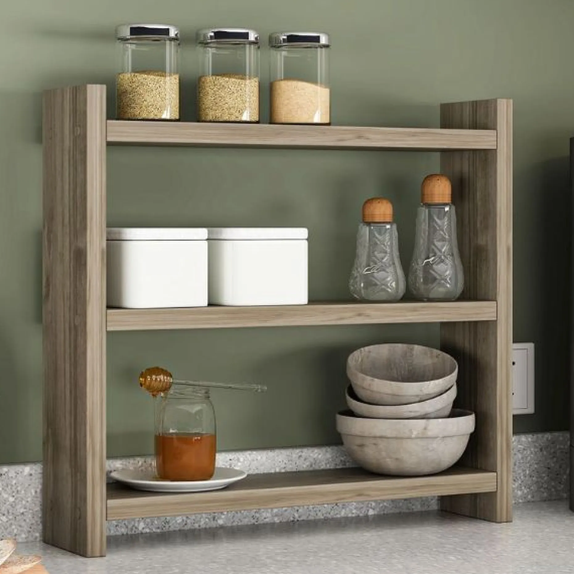 Küchenregal Cosmic - 100% MELAMINE - Nussbaum - 44 x 10 x 40 cm