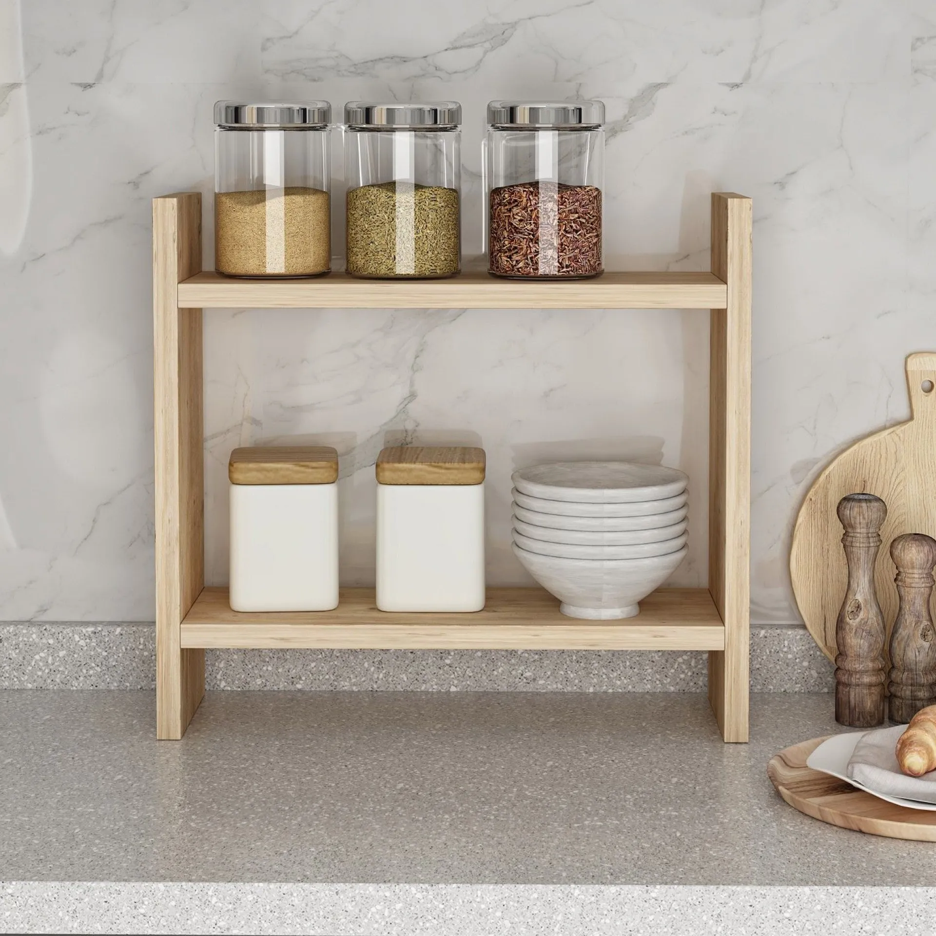 Emob Küchenregal Denver - 100% MELAMINE - Atlantische Kiefer - 34 x 10 x 30 cm