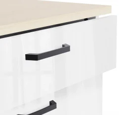 Küchenschrank Bianco - 60x60x90cm - 3 Schubladen - Hochglanz weiß