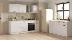 Küchenschrank Bianco - 80x60x90cm - 2 Türen und 2 Schubladen - Hochglanz weiß