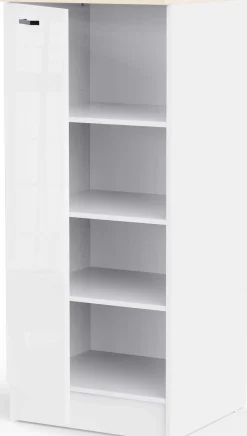 Küchenschrank Bianco - 60x60x141cm - 1 Tür - Hochglanz weiß