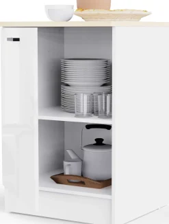 Küchenschrank Bianco - 60x60x90cm - 1 Tür - Hochglanz weiß