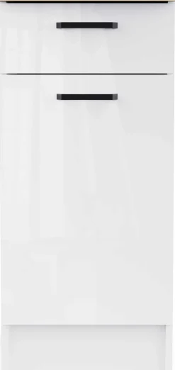 Küchenschrank Bianco - 40x60x90cm - 1 Tür und 1 Schublade - Hochglanz weiß