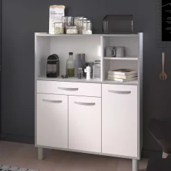 Küchenschrank Easy 101cm, 3 Türen und 1 Schublade - weiß