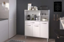 Küchenschrank Easy 101cm, 3 Türen und 1 Schublade - weiß