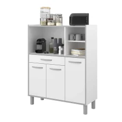 Küchenschrank Easy 101cm, 3 Türen und 1 Schublade - weiß