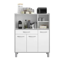 Küchenschrank Easy 101cm, 3 Türen und 1 Schublade - weiß