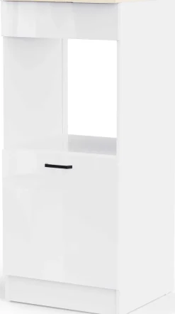 Küchenschrank für Backofen Bianco - 60x60x141cm - Hochglanz weiß