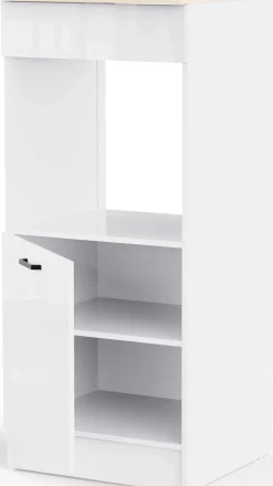 Küchenschrank für Backofen Bianco - 60x60x141cm - Hochglanz weiß