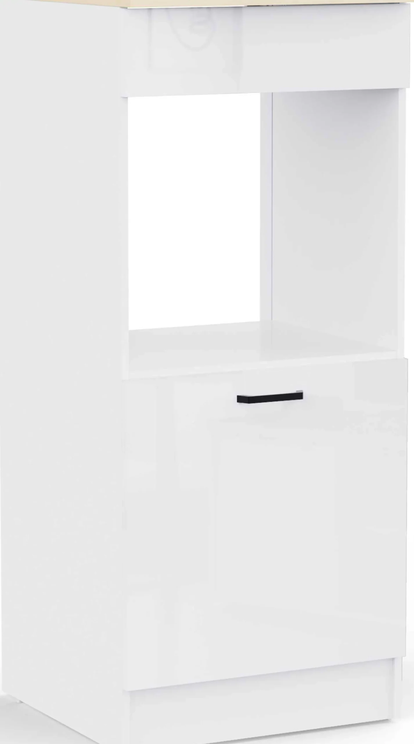 Küchenschrank für Backofen Bianco - 60x60x141cm - Hochglanz weiß